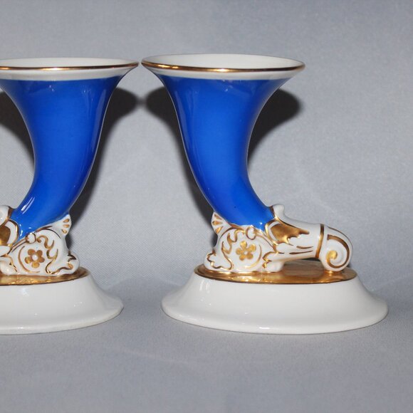 Porcelain Cornucopia Horn of Plenty | Czechoslovakia Porcelain Vases - Picture 5 of 9